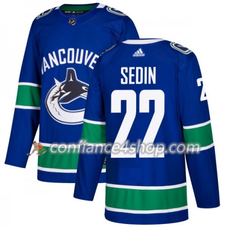 Adidas Maillot de Hockey Vancouver Canucks Daniel Sedin 22 2017-2018 Blau Authentic - Homme